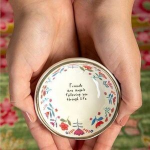 Natural Life “Friends Are Angels” Boho Trinket Tray
